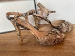 Dune London hoge hak sandaal plateauzool peeptoes snake 40, Beige, Nieuw, Dune London, Sandalen of Muiltjes