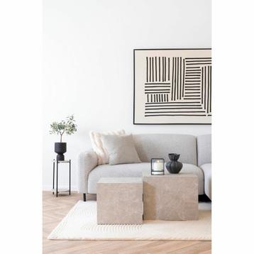 Prague Salontafel Set - Beige Marmerlook beschikbaar voor biedingen