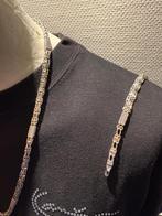 Magnum ketting en armband set iced out 6mm 70cm / 23cm, Sieraden, Tassen en Uiterlijk, Kettingen, Ophalen, Zo goed als nieuw, Zilver