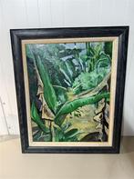 Schilderij in lijst groen jungle, Antiek en Kunst, Ophalen of Verzenden