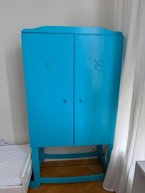 Gratis op te halen: Vintage blauwe houten kast van Lief!, Kinderen en Baby's, Kinderkamer | Commodes en Kasten, Gebruikt, 105 cm of meer