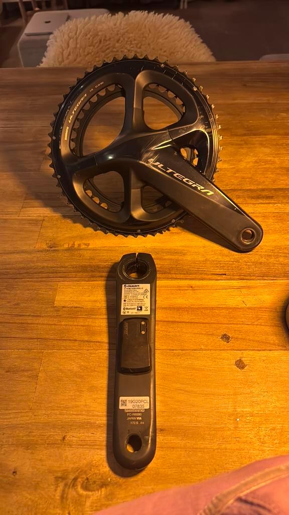 Shimano Ultegra R8000 Crankset + Giant power meter (links), Fietsen en Brommers, Fietsonderdelen, Zo goed als nieuw, Racefiets