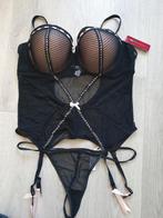 Sexy jarretel setje Maat XXL, Verzenden, Zwart