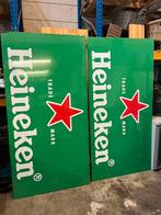 3x Heineken borden, Verzamelen, Biermerken, Ophalen, Gebruikt, Reclamebord, Plaat of Schild