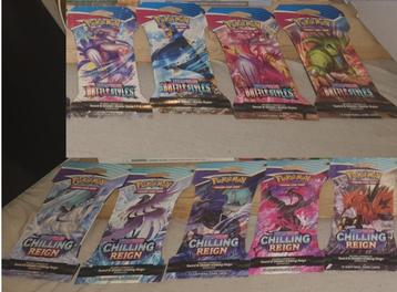9 Sleeved Boosters (2 Artsets Chilling Reign& Battle Styles  beschikbaar voor biedingen