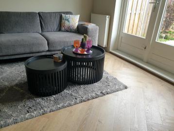 Hippe zwarte tafelset,salontafelset , salontafel