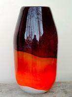 Glaskunst Design Vaas - Paars Oranje Wit Glas - 40CM, Huis en Inrichting, Woonaccessoires | Vazen, Glas, Oranje, Ophalen of Verzenden