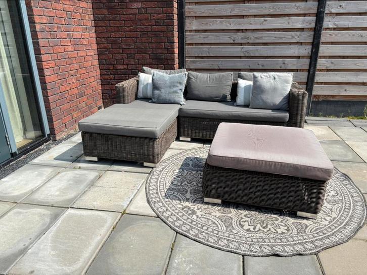 Loungeset in kleur donkerbruin (210x80x40), Tuin en Terras, Tuinsets en Loungesets, Zo goed als nieuw, Ophalen