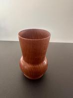 Teak houten vaasje, Overige materialen, Gebruikt, Overige kleuren, Ophalen of Verzenden