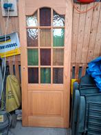 Hardhouten deur, Doe-het-zelf en Verbouw, 80 tot 100 cm, Ophalen of Verzenden, 200 tot 215 cm, Glas