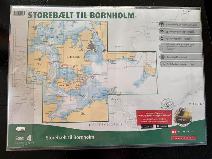 Vaarkaarten Set 4 Zuid Denemarken - Nieuw!, Watersport en Boten, Navigatiemiddelen en Scheepselektronica, Nieuw, Gps of Kompas