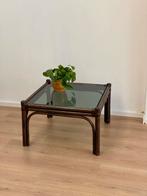 Vintage Bamboe Salontafel met Glasplaat, Antiek en Kunst, Ophalen