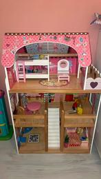 Meisjes poppenhuis met toebehoren, Ophalen, Zo goed als nieuw, Poppenhuis