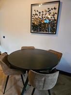 Eettafel zwart rond 130 cm, Huis en Inrichting, Tafels | Eettafels, Ophalen, Rond, 100 tot 150 cm, 100 tot 150 cm