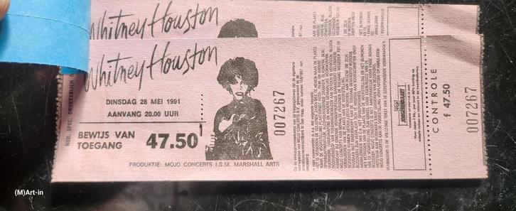 One of a kind !! 2 kaartjes WHITNEY HOUSTON IN MIND CONDITIE, Verzamelen, Muziek, Artiesten en Beroemdheden, Zo goed als nieuw