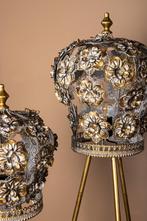 metalen gouden vloerlamp KROON BLADEREN - staande lamp, Luxueus, Pietseweg 13A Oud Gastel, Nieuw, Ophalen of Verzenden