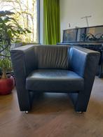 zwarte fauteuil, Huis en Inrichting, Ophalen, Zo goed als nieuw, 75 tot 100 cm, Leer