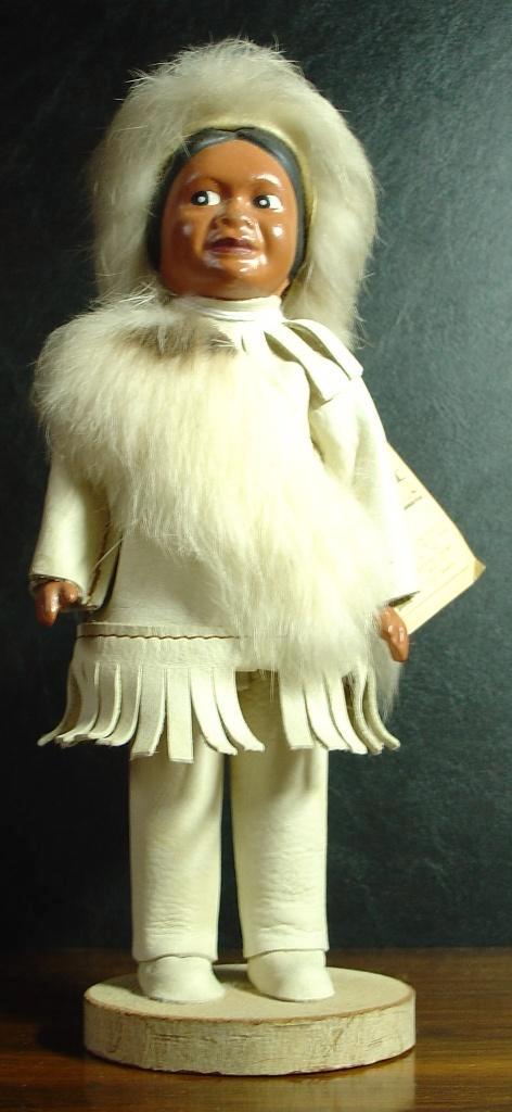 Handgemaakte indiaanse Eskimo pop, Verzamelen, Beelden en Beeldjes, Zo goed als nieuw, Mens, Ophalen of Verzenden