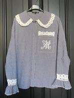 Maje kanten blouse geborduurd Peter Pan kraag klokmanchetten, Blauw, Nieuw, Ophalen of Verzenden, Maje