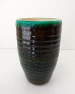 Keramiek vaas donkergroen lichtgroene rand Ravelli 3816-k, Ophalen of Verzenden