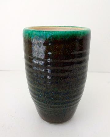 Keramiek vaas donkergroen lichtgroene rand Ravelli 3816-k beschikbaar voor biedingen