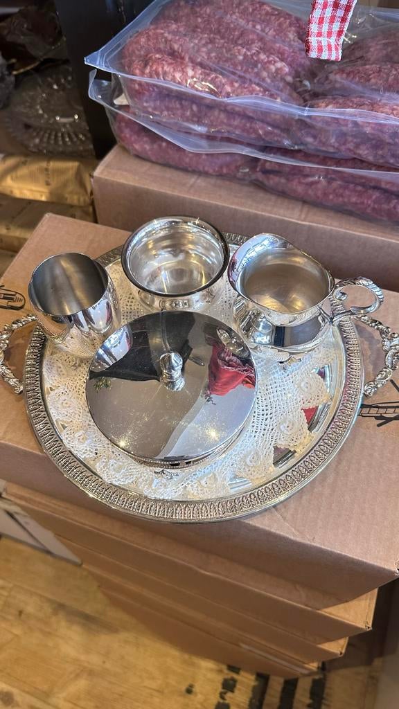 Verzilverd theeserviesje, Antiek en Kunst, Ophalen of Verzenden