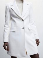 Mango dames jas/lange blazer, Mango, Wit, Maat 46/48 (XL) of groter, Nieuw