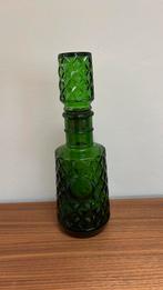 Vintage groene glazen karaf, Antiek en Kunst, Ophalen of Verzenden