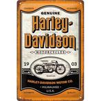 Harley Davidson genuine motorcycles relief metalen wandbord, Ophalen of Verzenden, Nieuw, Auto's
