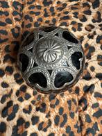 Antieke Zwarte Bol met Zilveren Details Woonaccessoire Decor, Ophalen