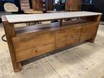 LEEGVERKOOP TV KAST MANGO ECHT MARMER BIJ CHEFMEUBEL 899!, Huis en Inrichting, Stoelen, Ophalen, Bruin, Nieuw, Modern