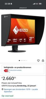 Eizo 27" 4K USB-C Monitor - Perfect voor professionals!, Computers en Software, Monitoren, Gaming, IPS, In hoogte verstelbaar