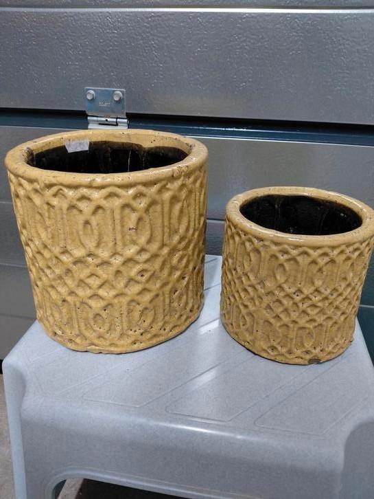 PTMD  BLOEMPOTTEN  - VORSTBESTENDIG - SAMEN € 12,50, Tuin en Terras, Bloempotten, Zo goed als nieuw, Aardewerk, Binnen, Balkon