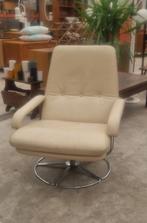 Vintage chromen/leer fauteuil, Jan des Bouvri for Gelderland, Ophalen, ., 75 tot 100 cm, Metaal