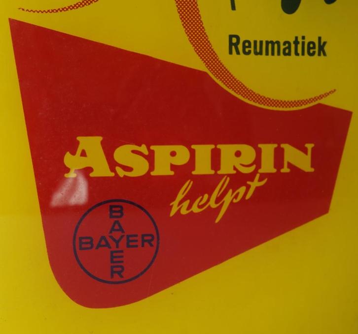 Bayer Aspirine glazen wanddecoratie glas wanddecoratie retro, Huis en Inrichting, Woonaccessoires | Wanddecoraties, Gebruikt, Ophalen