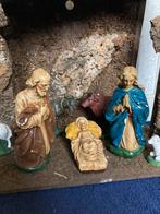 Groot Kerststal met beelden van gips, Ophalen of Verzenden