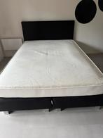 Boxspring 140x200, Zwart, Tweepersoons, Zo goed als nieuw, 140 cm