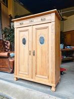 Antieke brocante grenen Art Deco meidenkast vintage kast, Ophalen of Verzenden