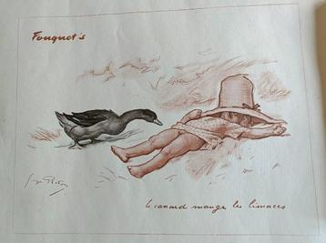 Vintage Fouquet's menu 1981 Georges Redon (Canard Limaces) beschikbaar voor biedingen