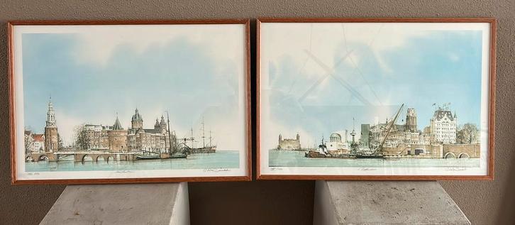 Zeefdrukken “Amsterdam”  “Rotterdam” Ciano Siewert, Antiek en Kunst, Kunst | Litho's en Zeefdrukken, Ophalen