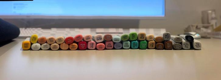 Copic Classic / Sketch Markers - 38 stuks, Hobby en Vrije tijd, Tekenen, Gebruikt, Potlood of Stift, Ophalen of Verzenden