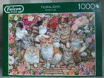 Legpuzzel 1000 stukjes Falcon de Luxe "Floral cats", Ophalen of Verzenden, 500 t/m 1500 stukjes, Legpuzzel, Zo goed als nieuw