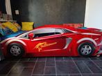 Ferrari Race Auto kinderbed rood, zilveren velgen + matras, Kinderen en Baby's, Kinderkamer | Bedden, 140 tot 160 cm, Zo goed als nieuw