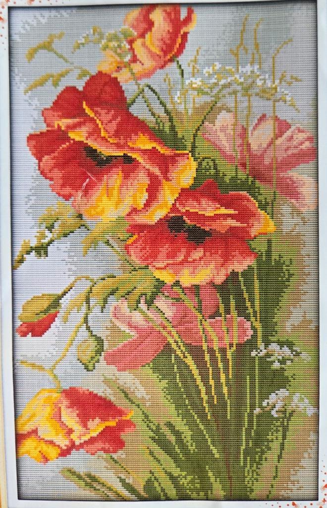 Borduurpakket met bloemen, Hobby en Vrije tijd, Borduren en Borduurmachines, Nieuw, Borduurpakket, Handborduren, Ophalen of Verzenden
