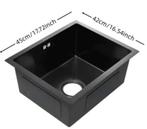 Wasbak spoelbak gootsteen 45x42 gun metal zwart antraciet, Ophalen, Zwart, Nieuw, 50 tot 100 cm