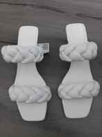Nog nieuw witte hakken slippers met gevlochten banden mt 41, Slippers, H&M, Wit, Nieuw