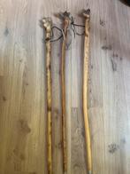 Houten Wandelstokken Set van 3 Handgesneden Stokken Decorati, Antiek en Kunst, Ophalen