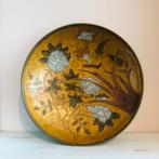 Vintage Indiaanse cloisonné schaal gebloemd, Antiek en Kunst, Antiek | Koper en Brons, Verzenden, Koper