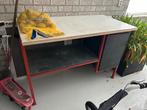 Werkbank met stalen frame en 3 lades, Ophalen of Verzenden, Gebruikt, 120 tot 170 cm
