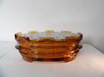 Art Deco Rechaud Amber/Chroom, Boheems, Ophalen of Verzenden